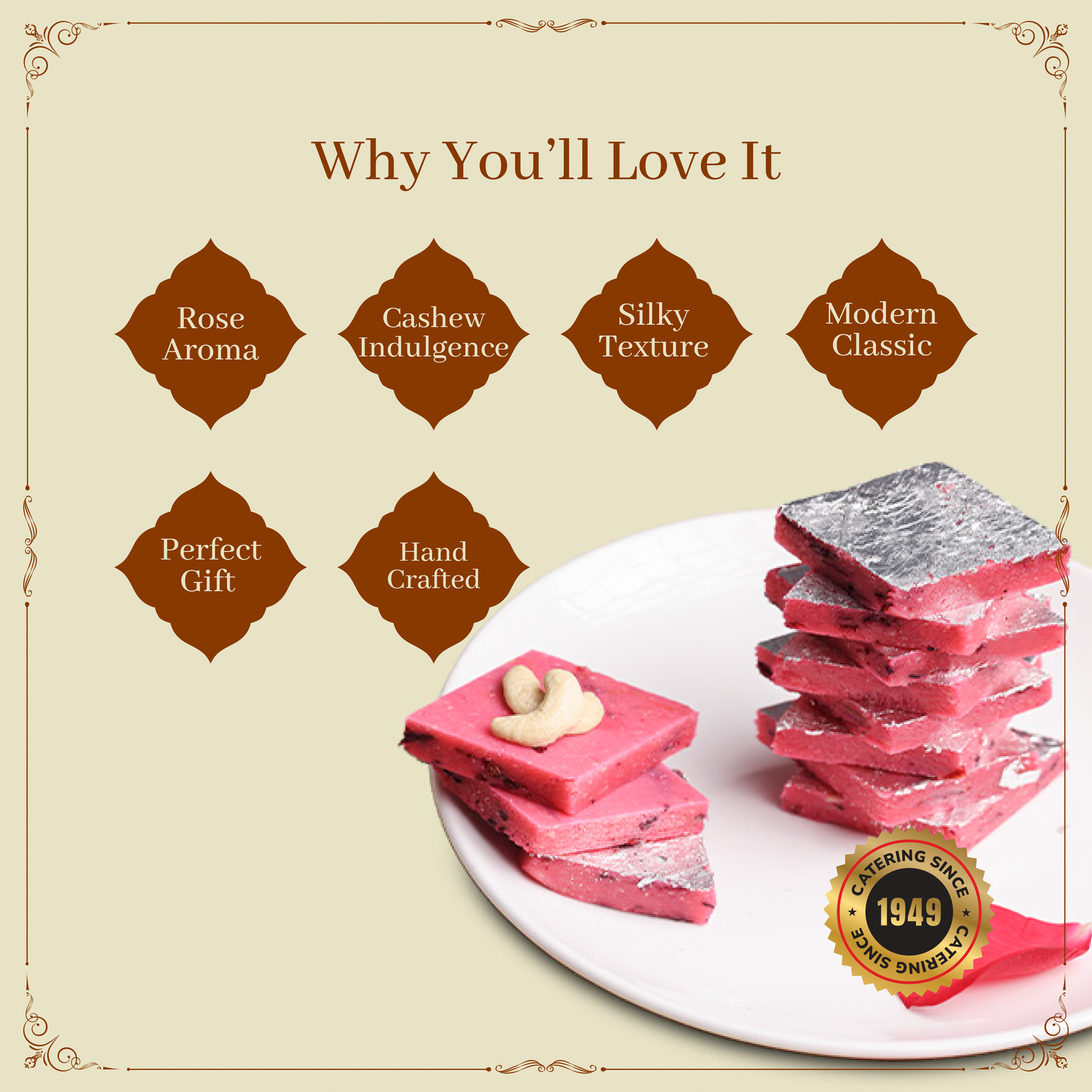 Rose Kaju Katli