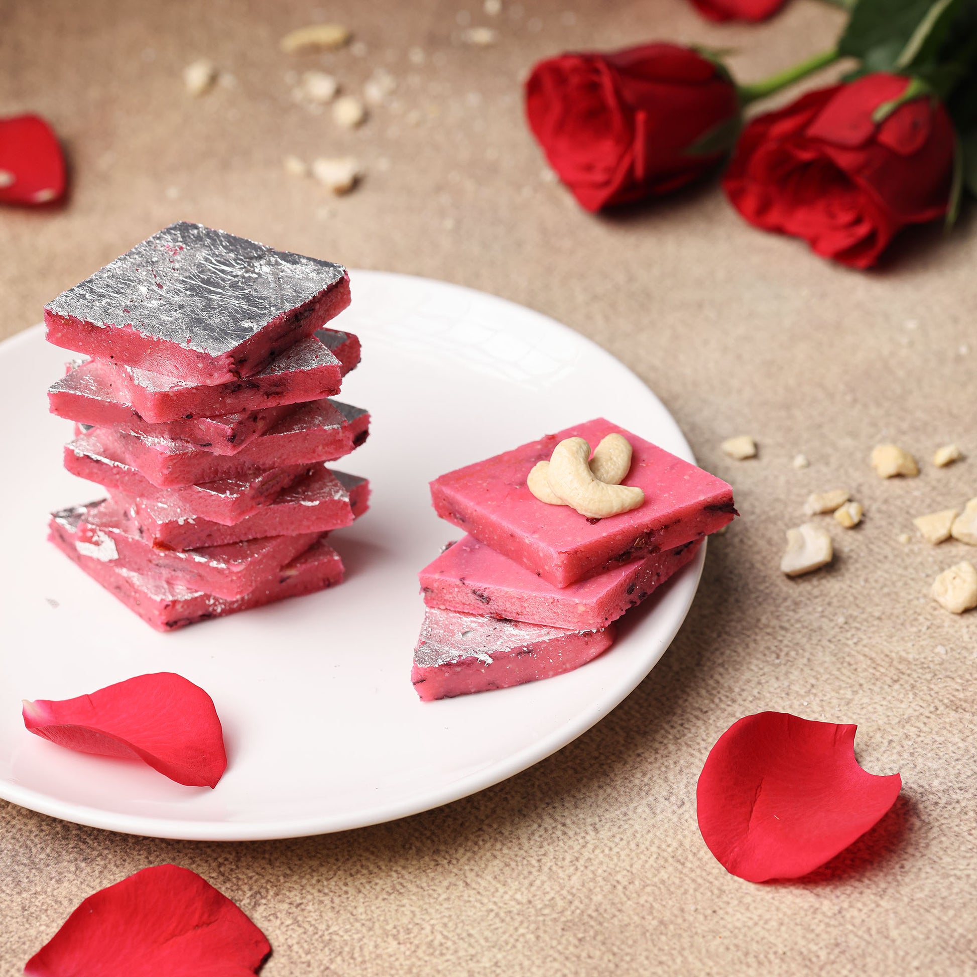 Rose Kaju Katli