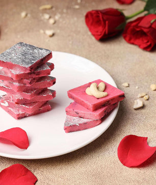 Delicious Rose Kaju Katli - Order Online Sweets